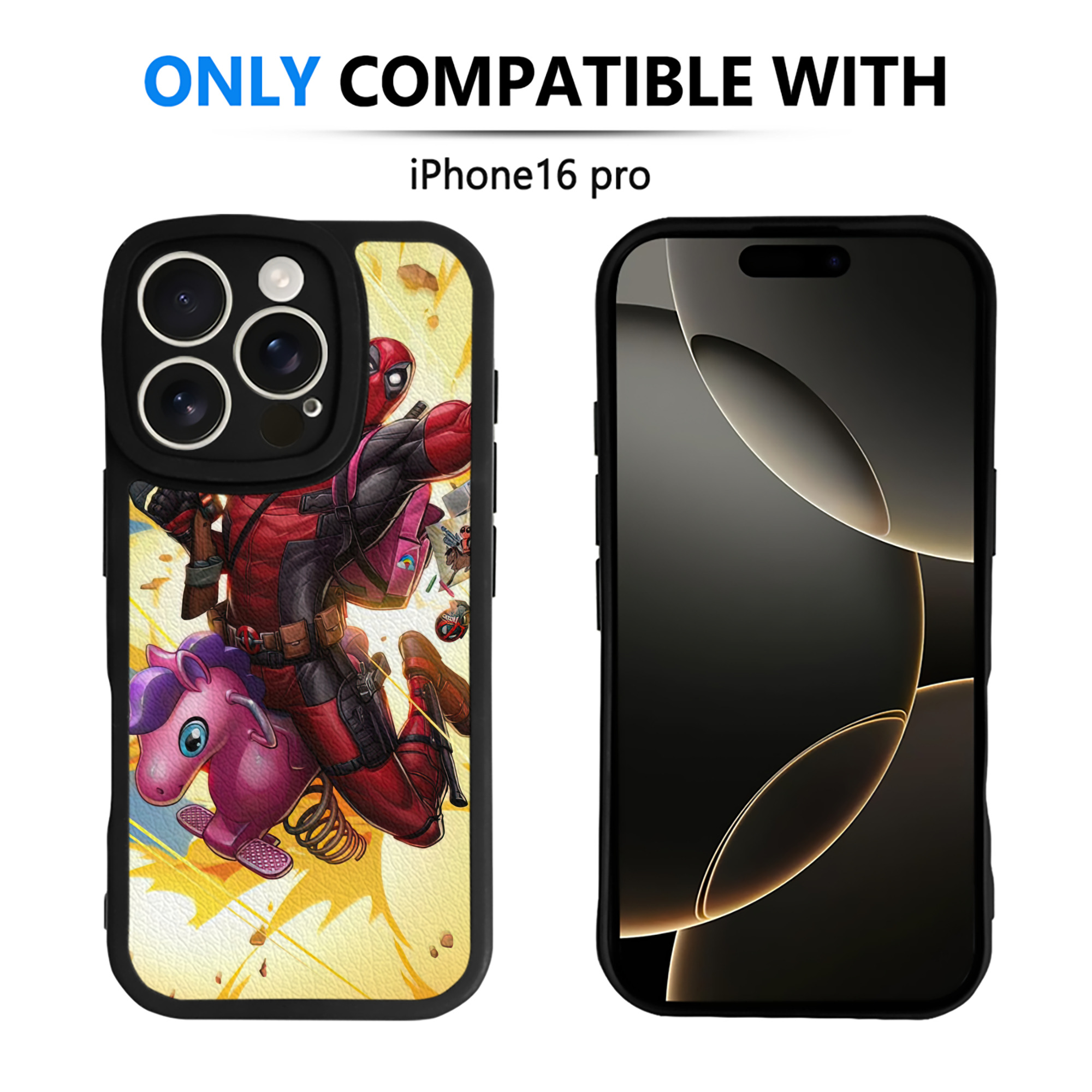 （画像用） Deadpool デッドプール 【iPhone 16シリーズ対応】シリコンスマホケース（レザー調） 材質：シリコン